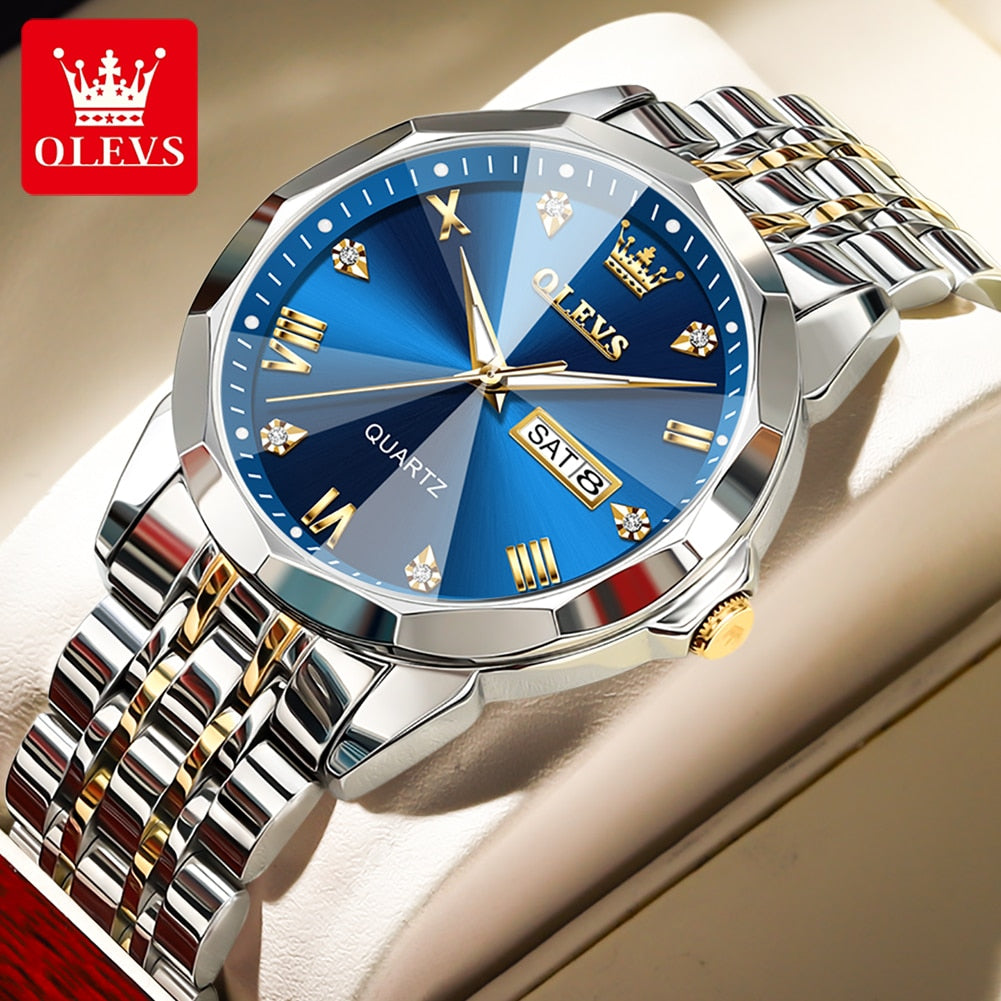Relógio Masculino de Luxo-Olevs Diamond [ Poucas Unidades Restantes ]
